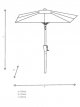 Aluminium Wind-Up Parasol, 3 x 2m, Oyster