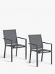 Garden dining chairs, set of 2, grey