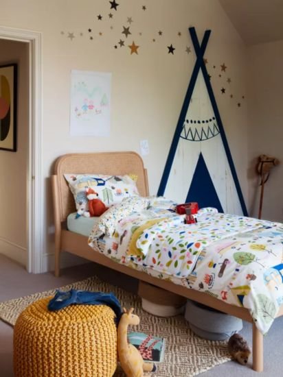 Chunky Knitted Pouffe, Mustard