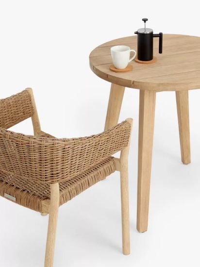 Round Garden Bistro Table, 75cm, (Acacia Wood), Natural