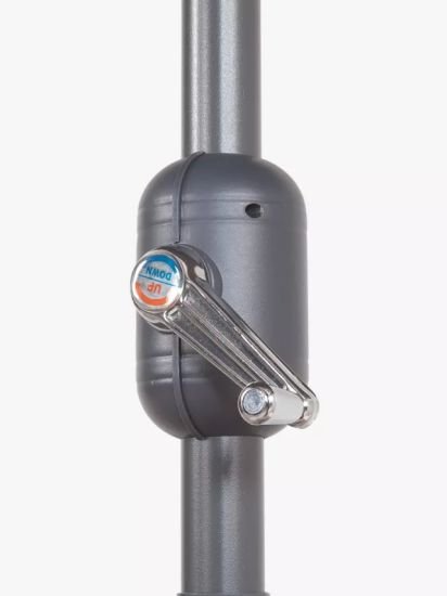 Freestanding Wind-Up Tilt Rectangular Parasol, 2 x 3m, Dark Grey