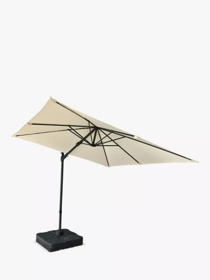 Freestanding 360 Aluminium Wind-Up Parasol & Base, 2.5m