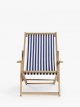 Acacia Chaise Frame and Striped Slings, Natural/Blue and White