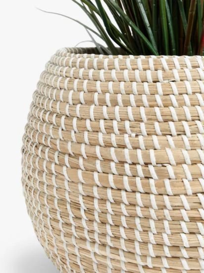 Seagrass Indoor Planter, Natural / White